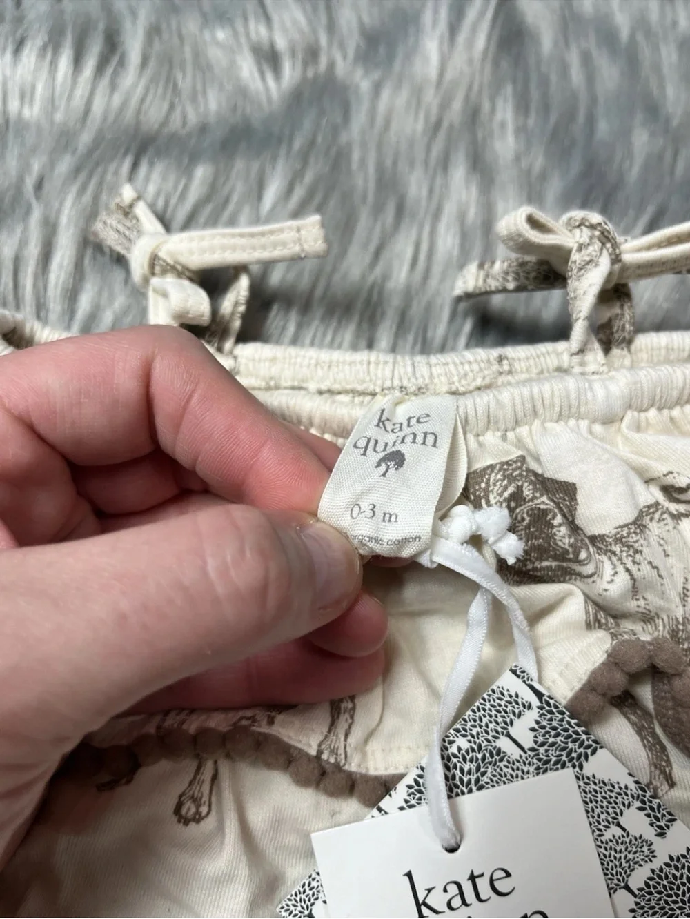 Kate Quinn Organic Cotton Baby Girls Pug Dog Ruffle 2 Piece Set 0-3M